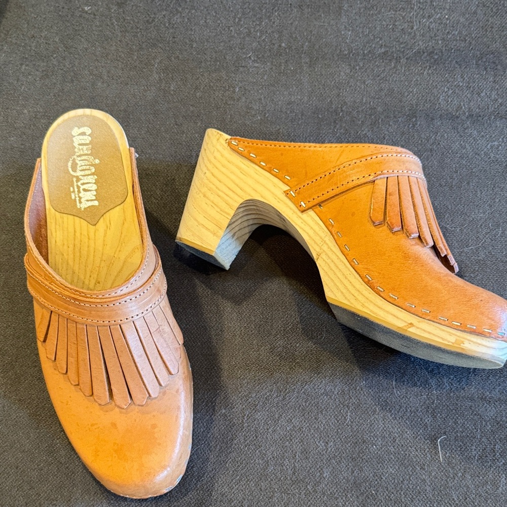 🇸🇪 Sandgrens Women’s Handmade Swedish Wood Mule Shoes 🇸🇪